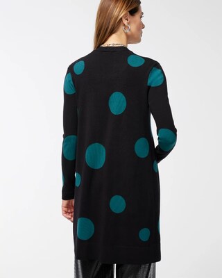 Spun Rayon Polka Dot Midi Cardigan