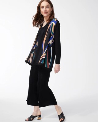 Travelers Collection Print Knit Cardigan