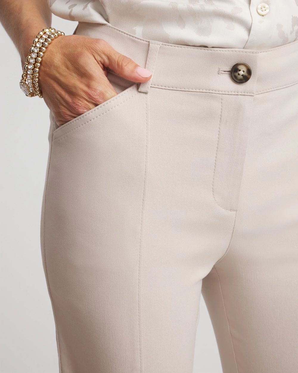 Petite Bi-Stretch Straight Ankle Pants click to view larger image.