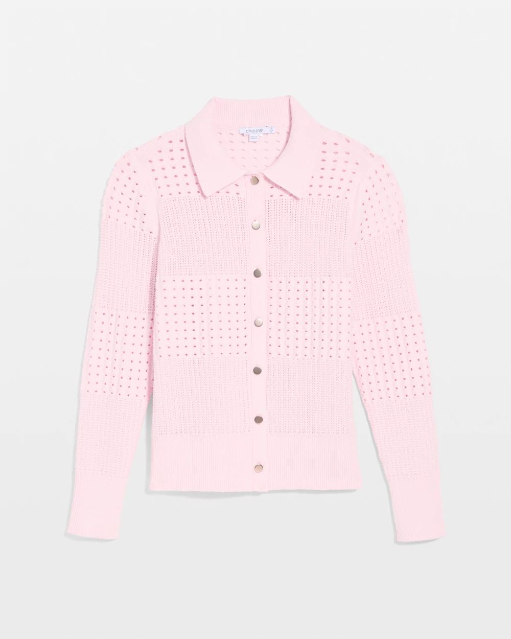 Textured Button-Front Cardigan