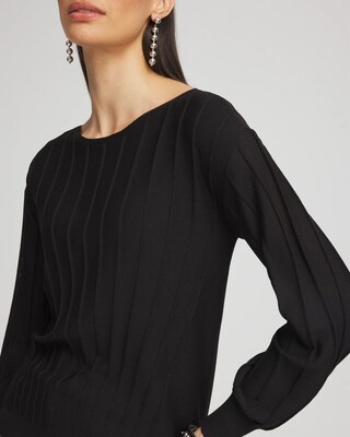 Pleated Long Sleeve Sweater click to view larger image.