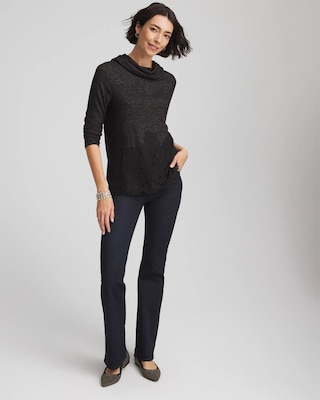 Lace Hem Cowlneck Top click to view larger image.