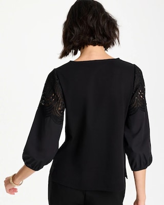 Lace Crochet Sleeve Tee click to view larger image.