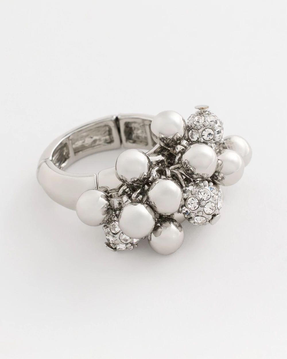 Silvertone Shimmer Stretch Ring