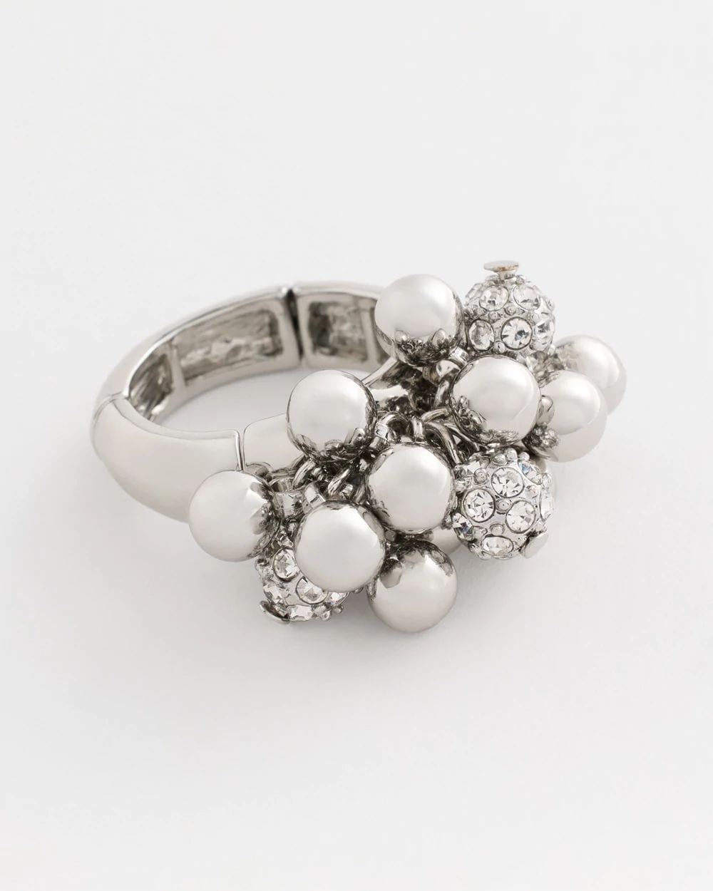 Silvertone Shimmer Stretch Ring