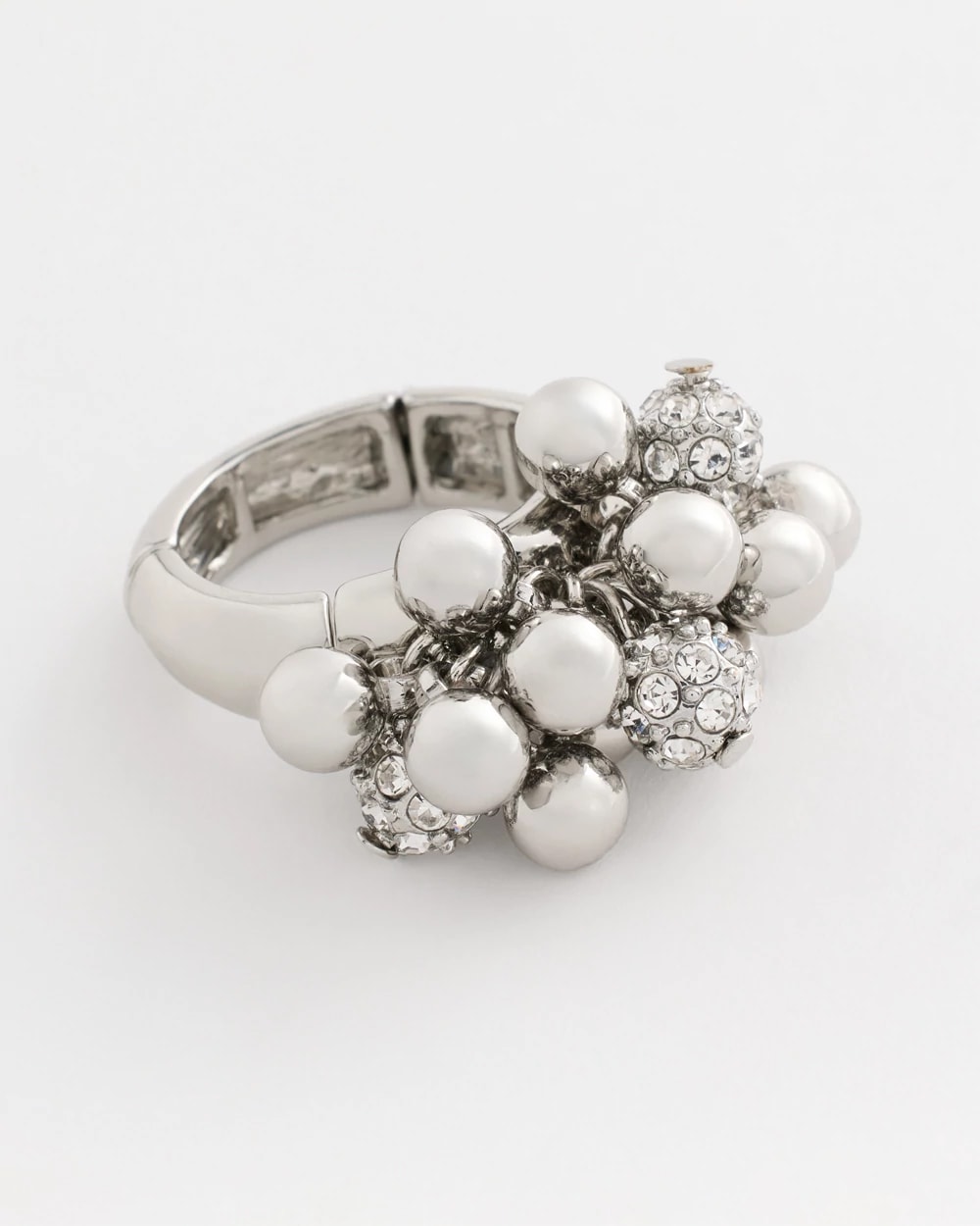 Silvertone Shimmer Stretch Ring