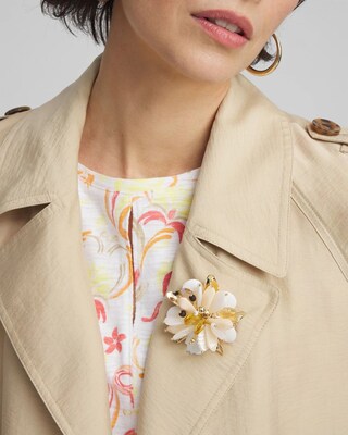Mixed Media Flower Brooch click to view larger image.