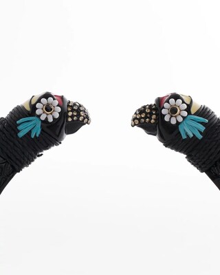 Raffia Parrot Hinge-Cuff Bracelet click to view larger image.
