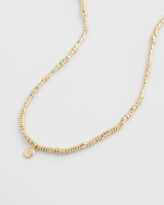 Long Goldtone Seed Bead Necklace click to view larger image.