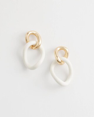 No Droop™ White Links Earrings