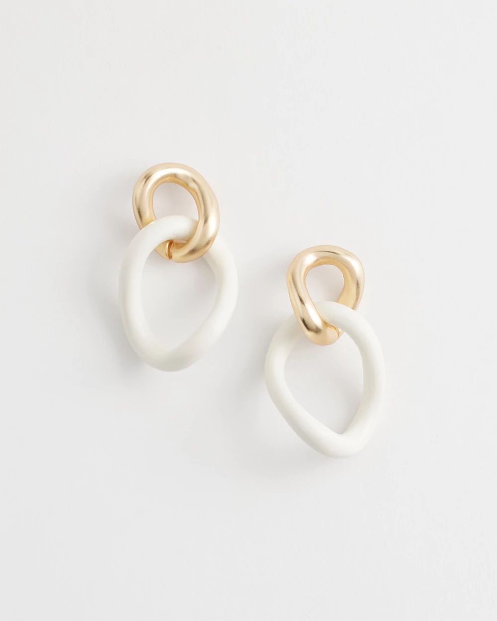 No Droop™ White Links Earrings