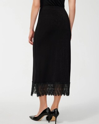 Petite Travelers Lace Hem Midi Skirt