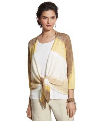 Shaline Striped Tie-Dye Cardigan