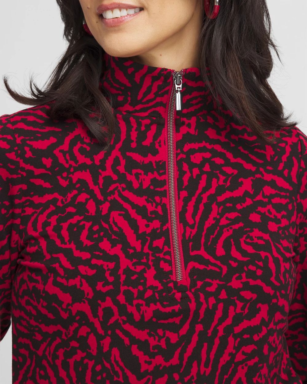 Zenergy® French Terry Half Zip Pullover Top click to view larger image.
