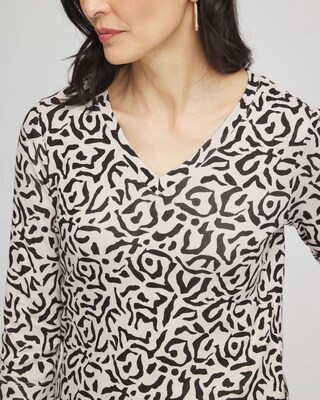 Animal Print Pima 3/4 Sleeve Tee click to view larger image.