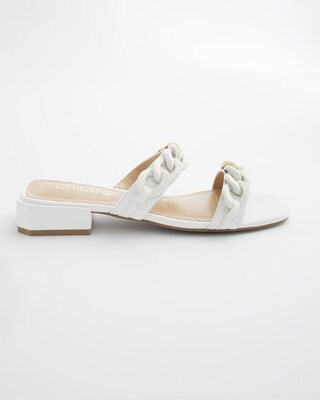 White Chain Link Sandals