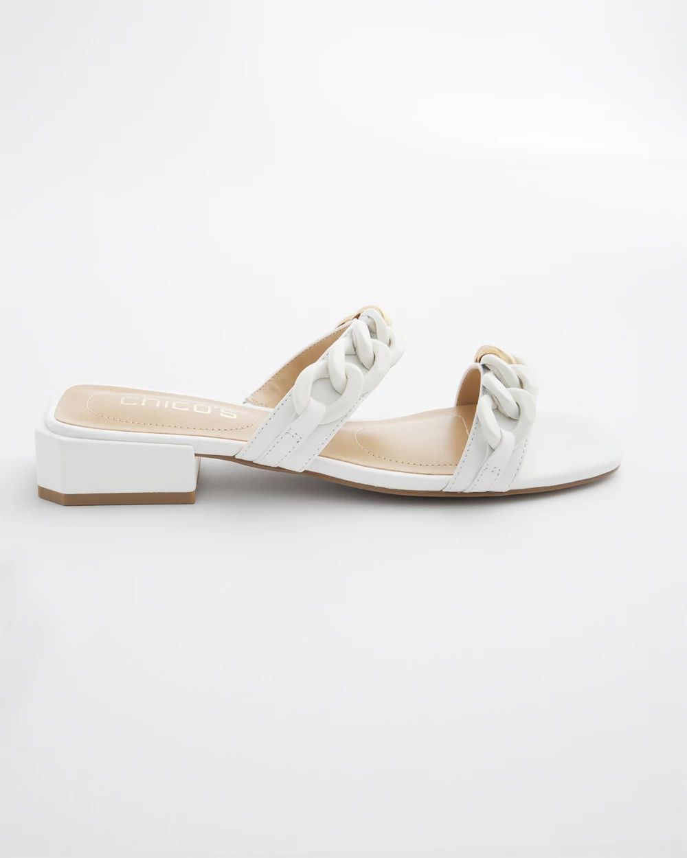 White Chain Link Sandals
