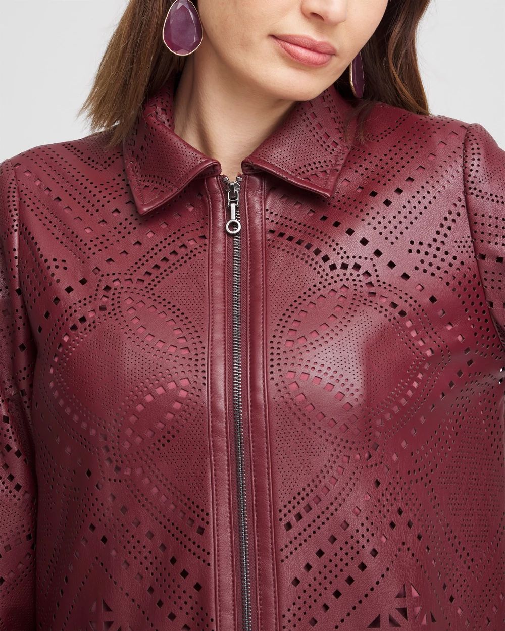 Cutout Faux Leather Jacket