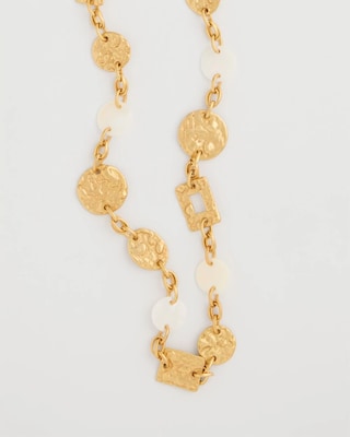 Pearl Hammered Long Necklace click to view larger image.