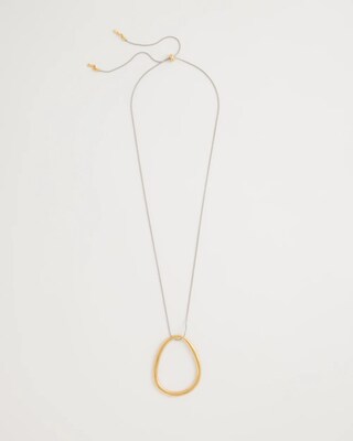Mixed Metal Circle Pendant Necklace