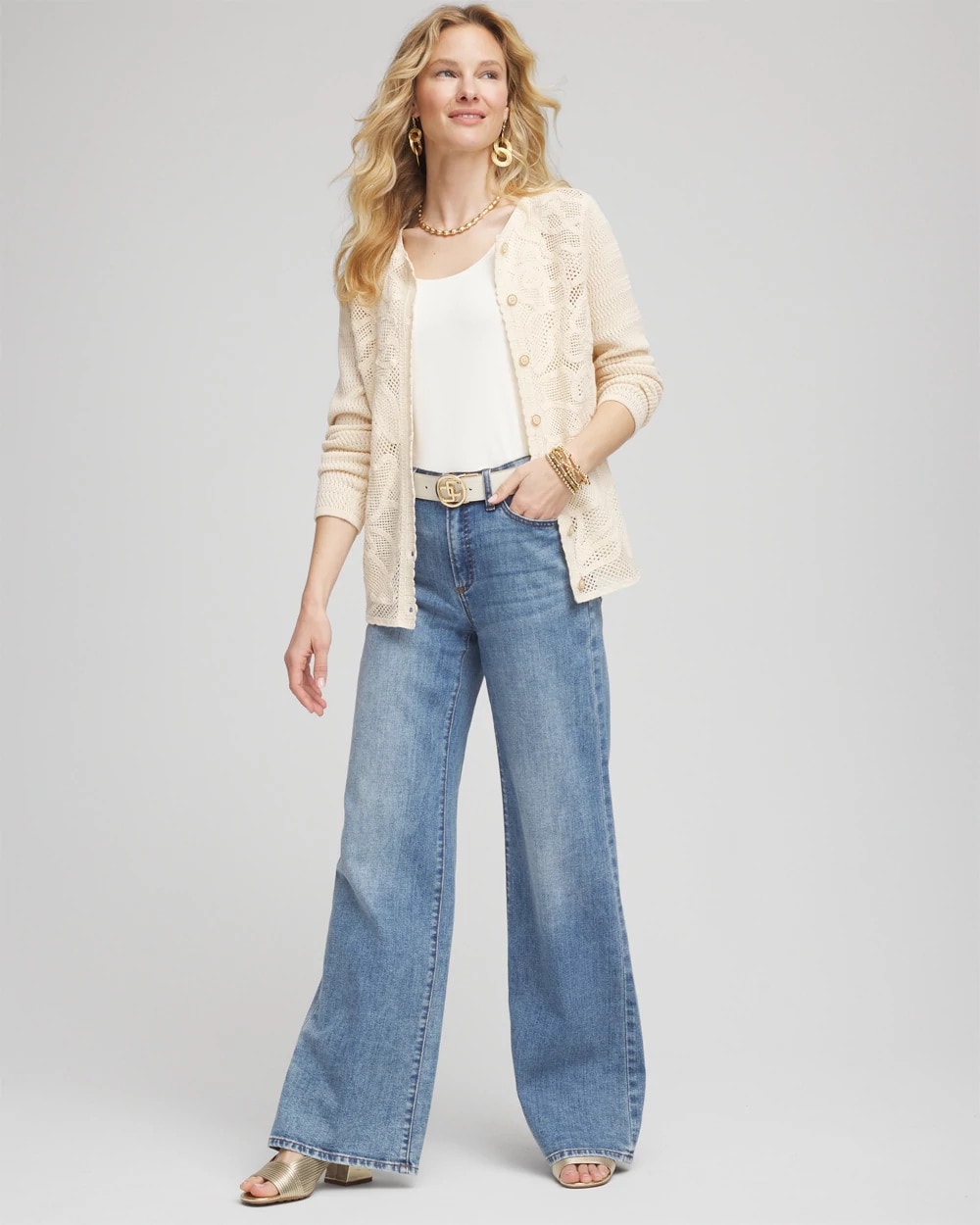 Soutache-Lace Knit Cardigan