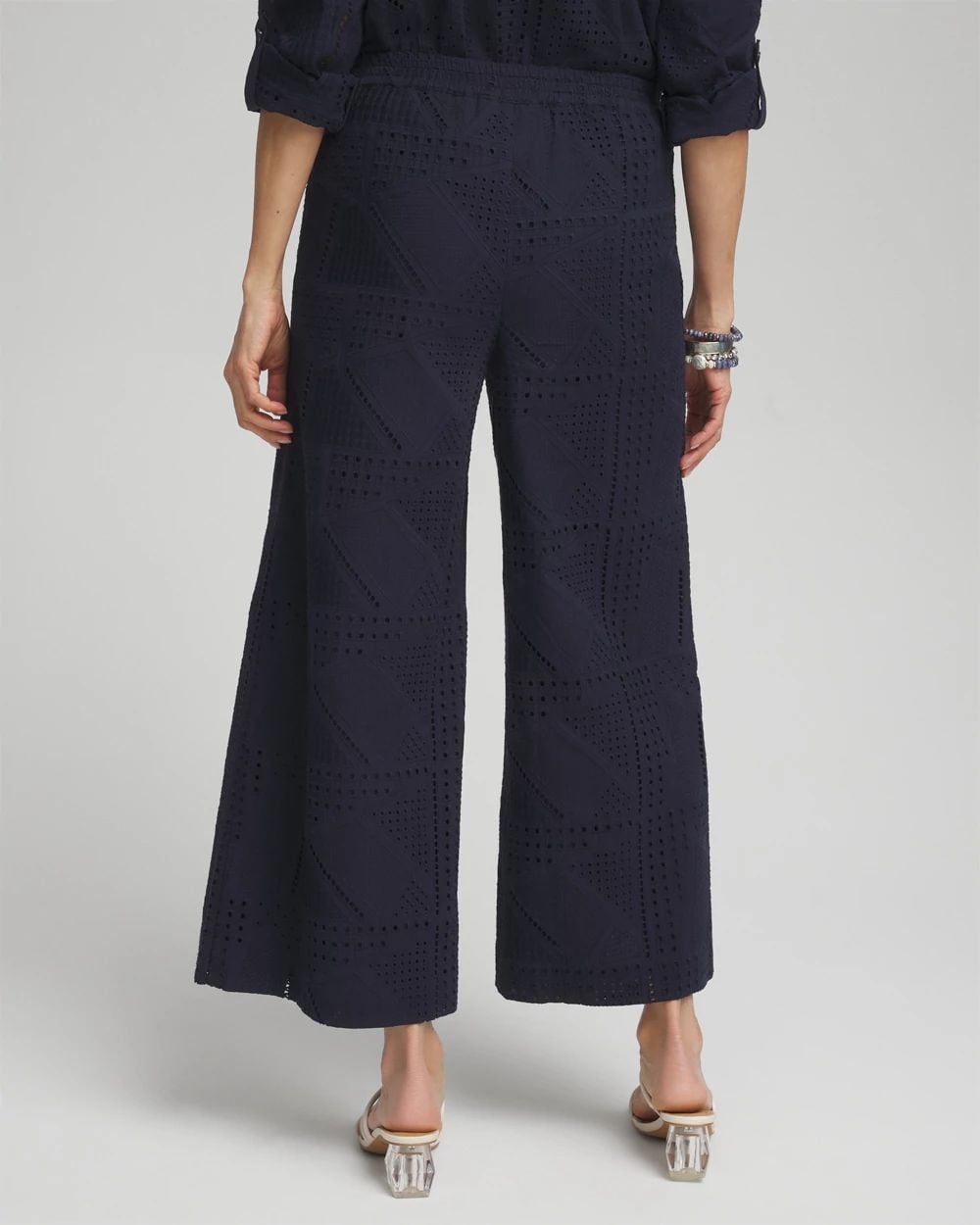 Geo Eyelet Soft Cropped Pants click to view larger image.