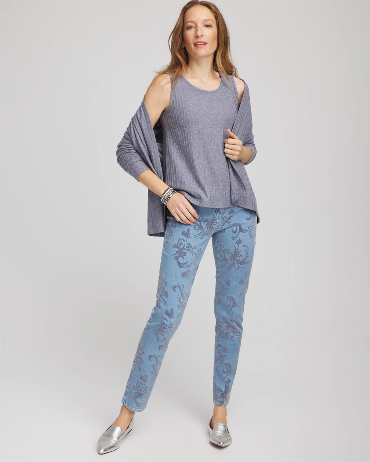 Chico's Cozy Tank Twinset In Blue In Blue