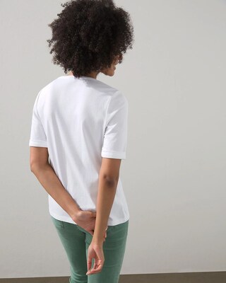 Sequin Flamingo Scoop Neck Tee