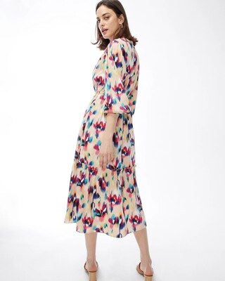 Braid Detail Ikat Midi Dress