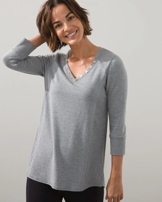 Zenergy Ribbed Trim V-neck Tunic