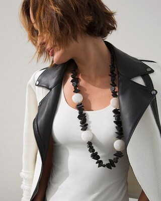 Wood and Mother of Pearl Necklace