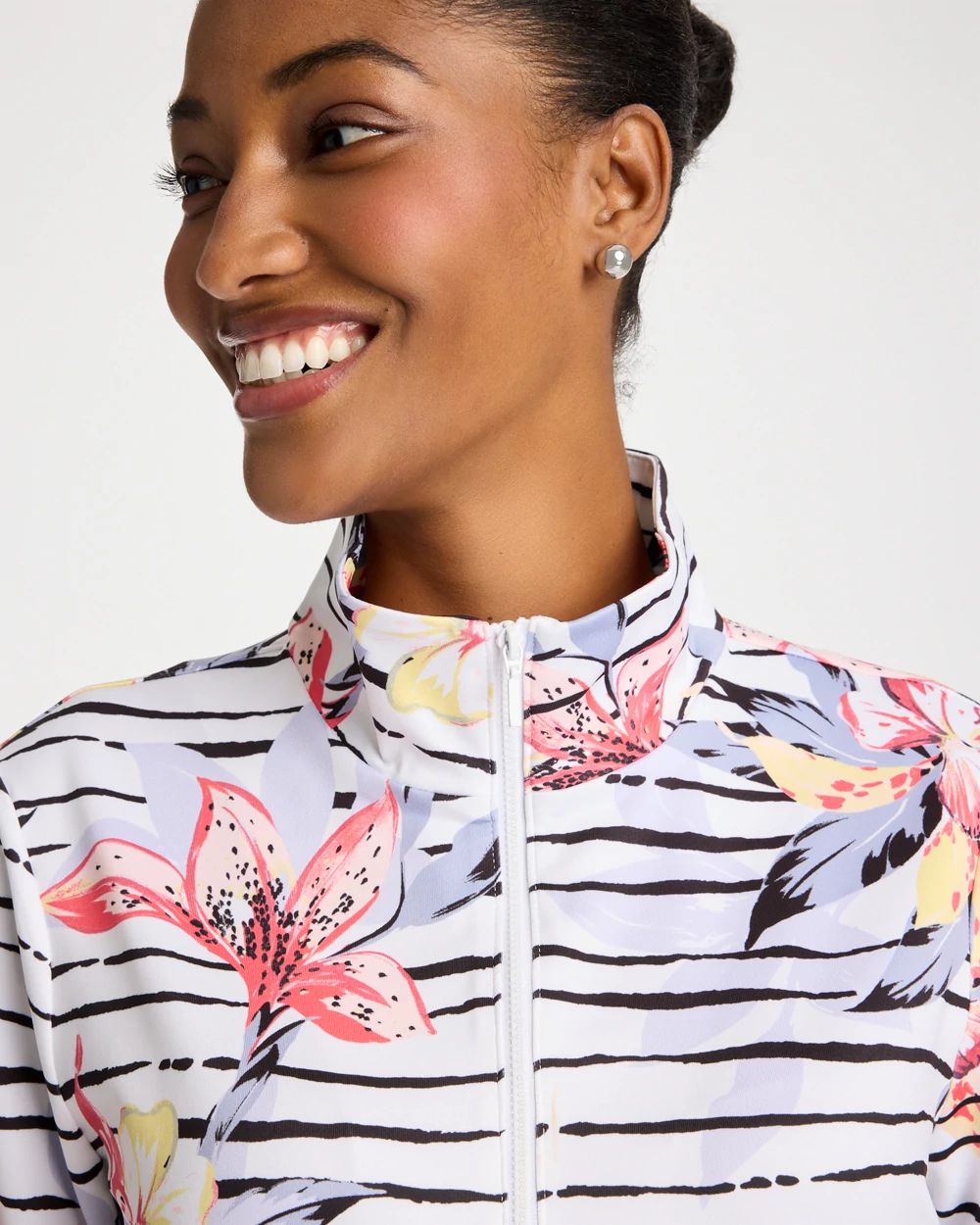 Zenergy® UPF Lily Print Half Zip click to view larger image.