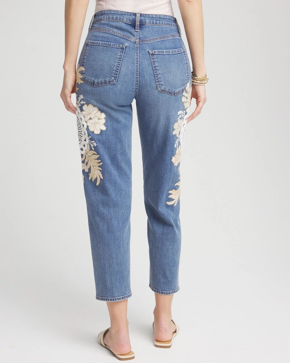 Petite Embellished Tapered Cropped Jean