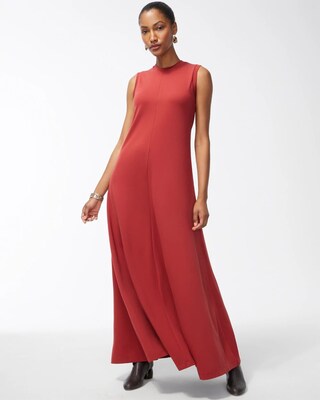 Ponte Rib Trim Maxi Dress