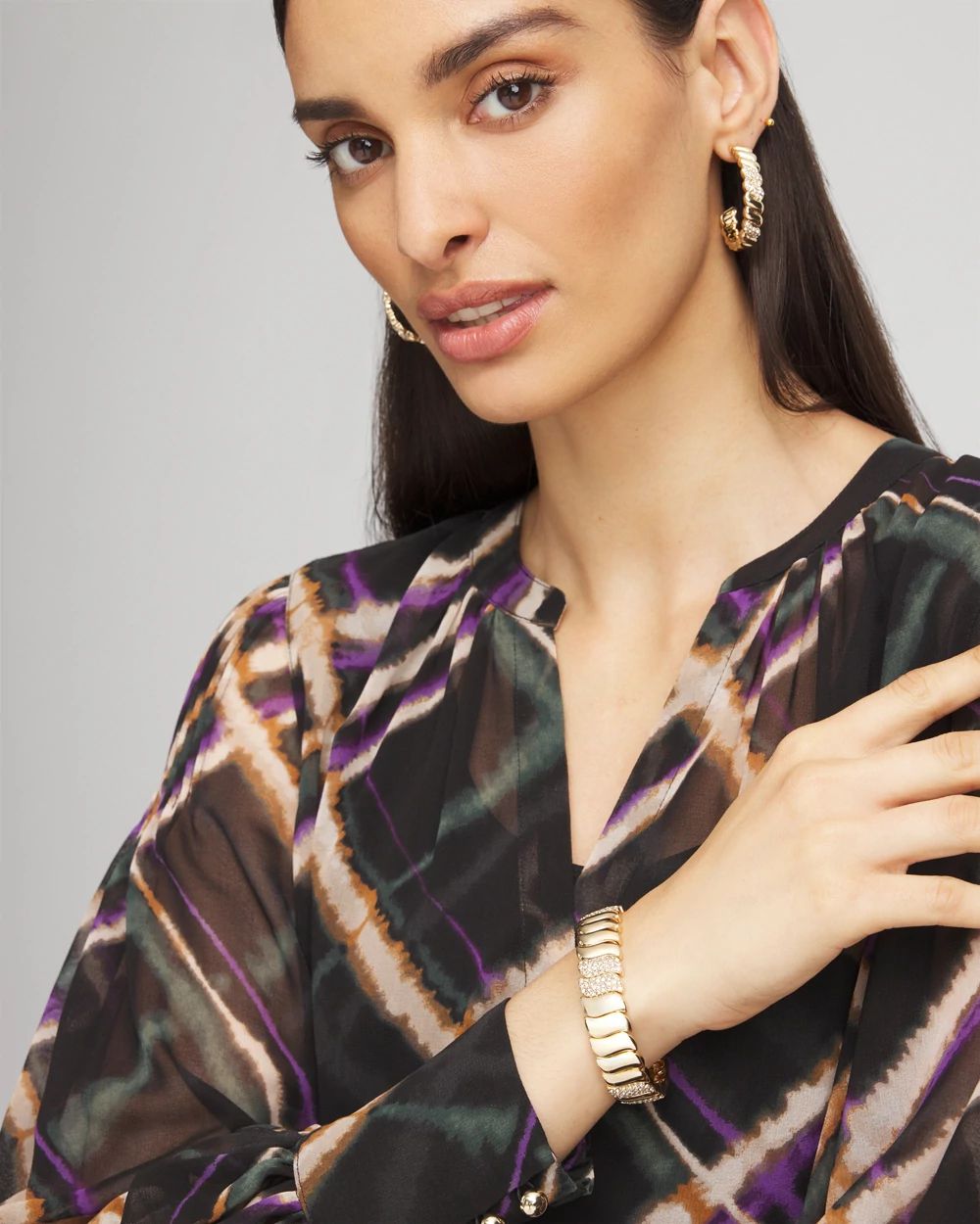 Gold Pave Stretch Bracelet