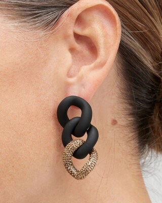 Gold Tone Pavé Link Earrings