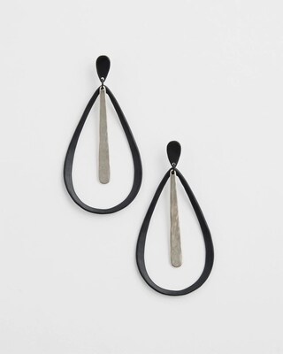 Black Matte Teardrop Earrings