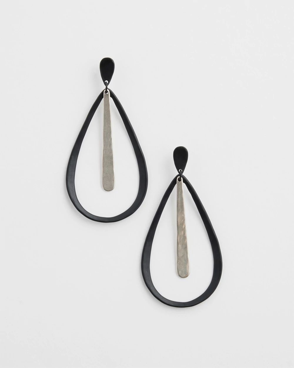 Black Matte Teardrop Earrings