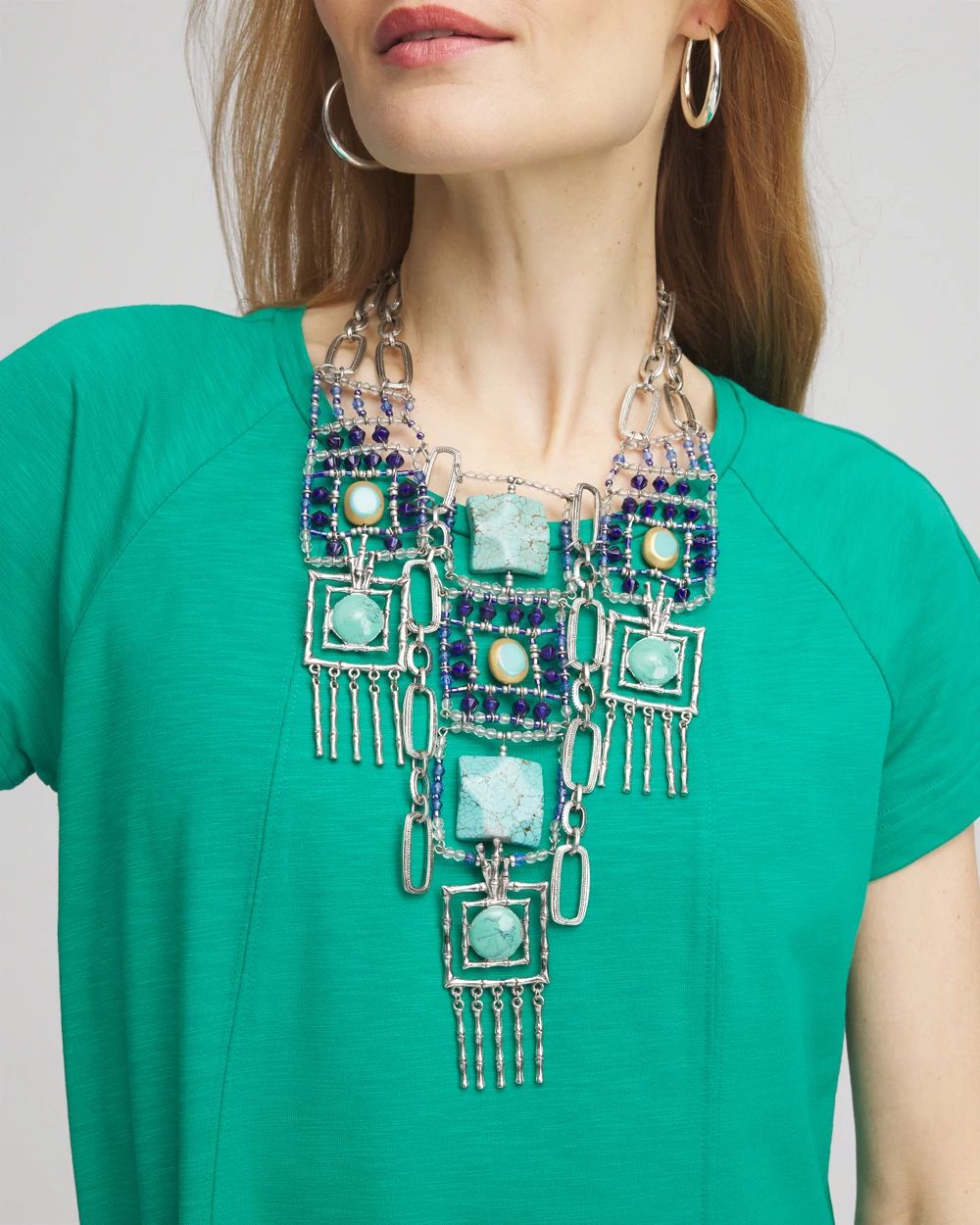 Chico's Originals Turquoise-Blue Statement Necklace