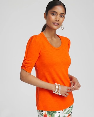 Gathered Elbow Sleeve Tee