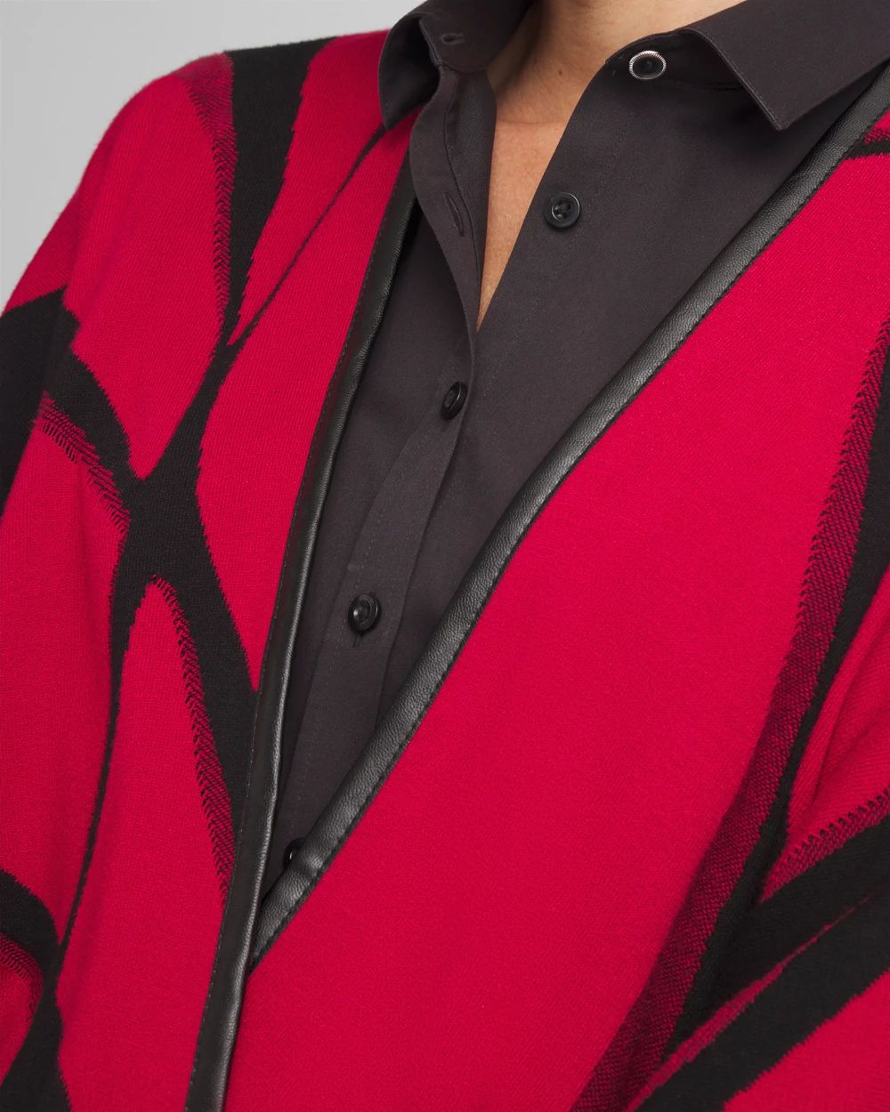 Reversible Graphic Jacquard Ruana click to view larger image.