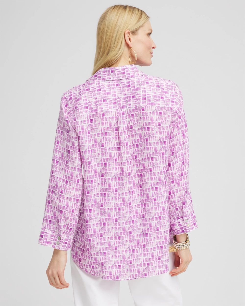 No Iron™ Geometric Linen Shirt