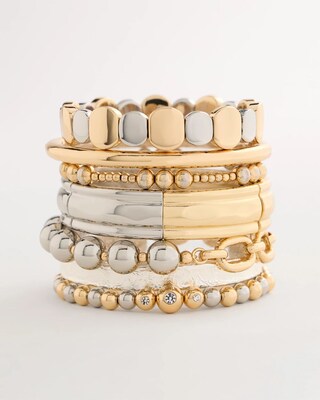 Mixed Metal Hinge Cuff Bracelet click to view larger image.