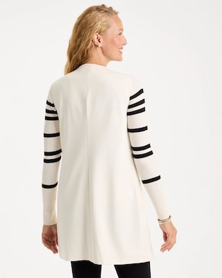 Faux Suede Ponte Long Vest click to view larger image.