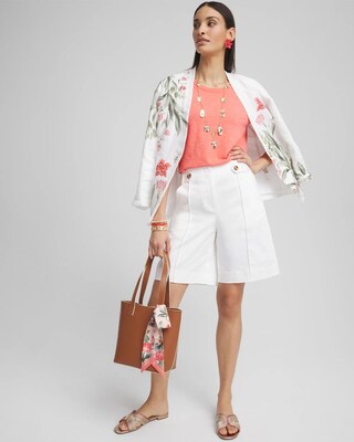 Sateen Tab-Front A-line Shorts click to view larger image.