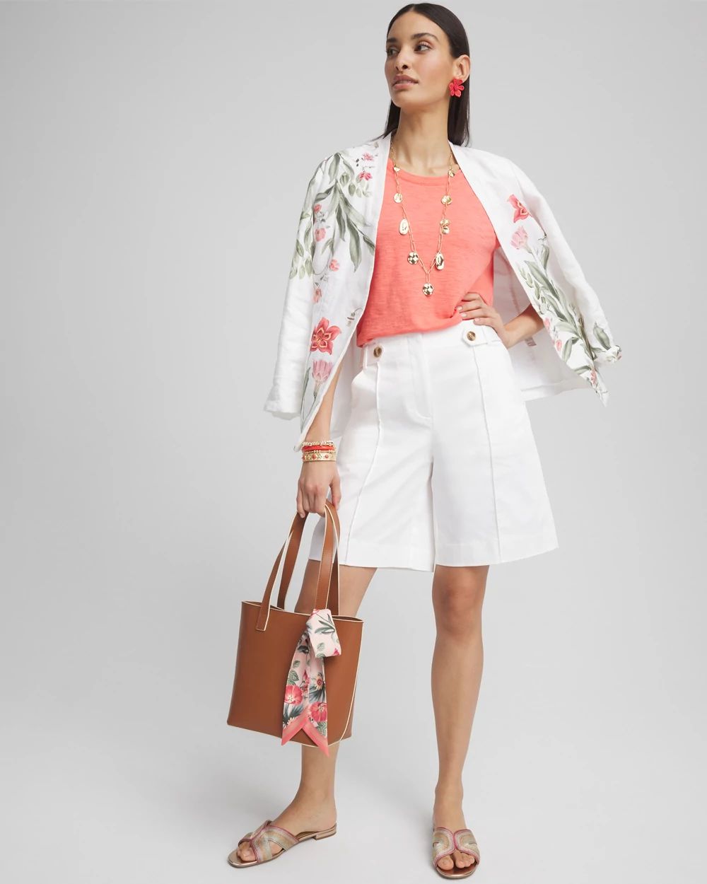 Sateen Tab-Front A-line Shorts