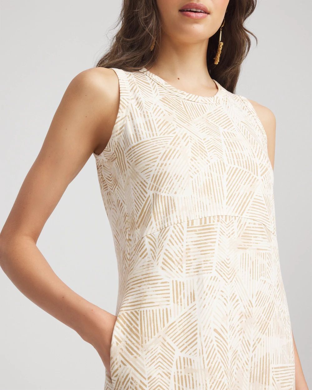 Printed Sleeveless Midi Tank Dress