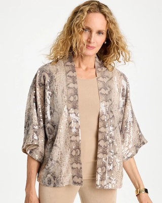 Travelers™ Collection Chiffon Animal Print Kimono