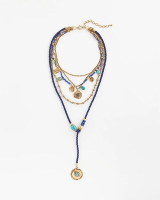 Blue Convertible Chains Necklace click to view larger image.