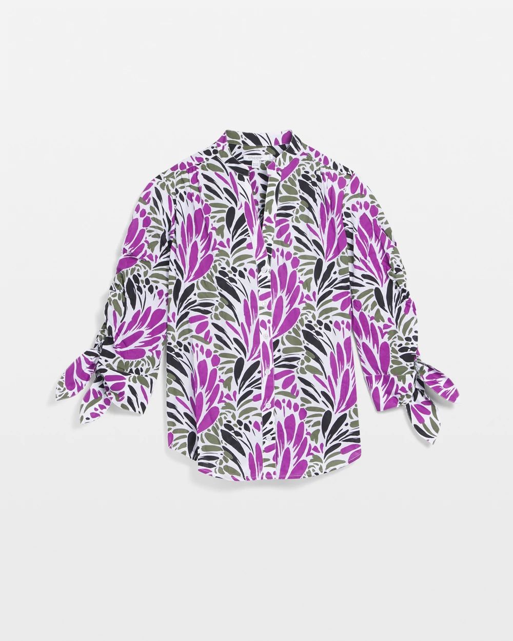 Ruched Sleeve Floral Blouse click to view larger image.